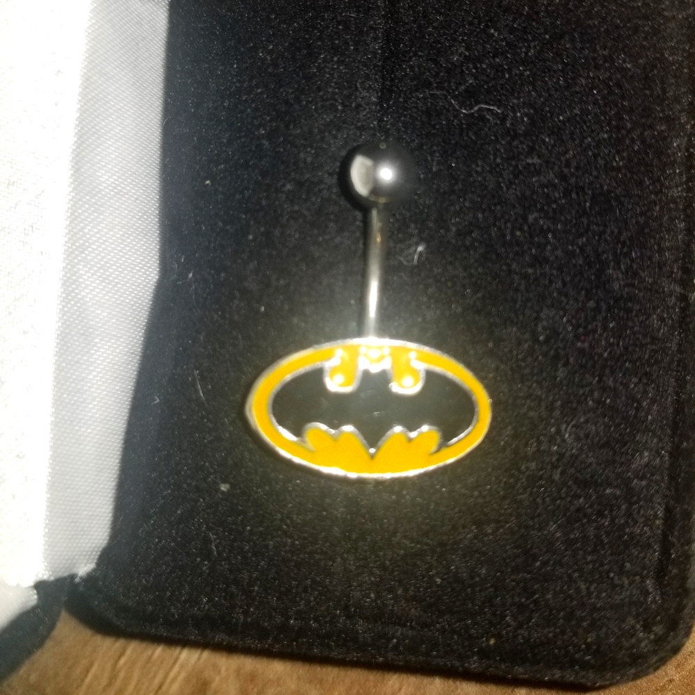 Batman Belly Button Ring, Sterling Silver, Brand New- Never Worn